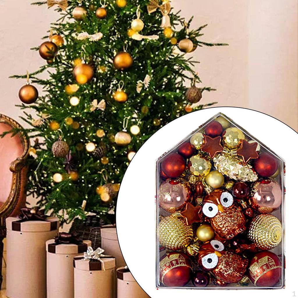 72 Pieces Christmas Tree Decorations Decorative Hanging Baubles Balls Ornaments Set