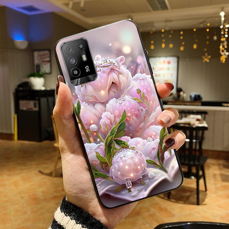Natura kwiat piwonia róża etui na telefon do OPPO Reno 10x zoom 9 8 Pro 7 Pro 6 6Pro 5 4 Pro 3 Pro 2 2Z 7lite 8lite Reno 5 Z