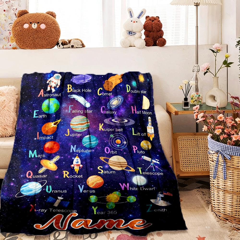 Understanding Planets Customize Your Name Home Blanketss Comfortable Soft Lightweight Multiseason Blanket For Picnics Sofas Offices Beds Living Rooms