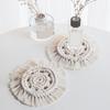 1pc-Hand-woven Coasters Round Tassel Coasters Table Mats Placemats Placemats Home Decor