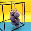 Chaveiro de Pelúcia Pom Pom de Toranja Criativo Bola de Pelo Macia Argola de Chaveiro Com Laço de Renda Para Acessórios de Bolsa/Carro