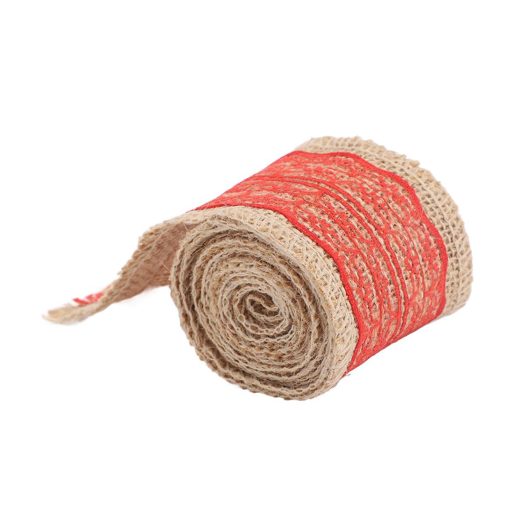 5 Rolls Burlap Lace Ribbon Decorative Jute Burlap Ribbon Roll for Crafts Festival Decor