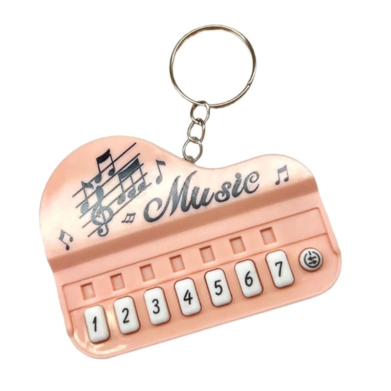 Playable Miniature Piano Keychain Toy For Children Portable Musical Instrument With LED Light Safe Plastic Design