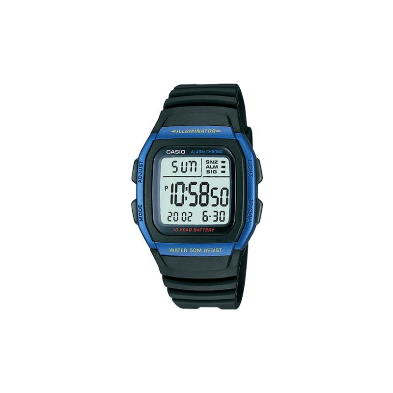 

Casio YOUTH series - silicone small square, 50 meters waterproof, LCD display, quartz movement, resin strap, Japanese and Korean watch, W-96H-2AVDF сірий колір