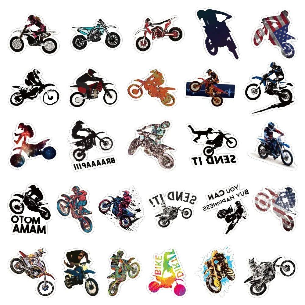 50PCS Cartoon Motocross Creative Doodle Stickers Bicycle Scooter Laptop Computer