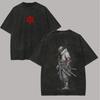 Anime Naruto Sasuke Uchiha Mangekyou Sharingan Koszulka z Nadrukiem Graficznym Męska Damska Streetwear Moda Vintage Wypłukana Okrągły Dekolt Bawełniana Miękka Luźna Góra
