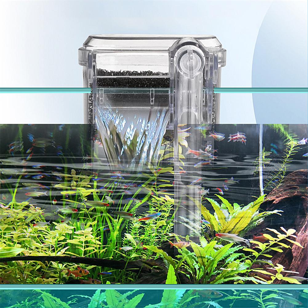 New Suspended Filter For Fish Tanks USB Plug In Water Purifier Adjustable Water Flow Hang Up Filter Water Pump Aquarium Accessor nero