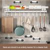Wall-Mounted No-Drill Kitchen Hook Rack & Multipurpose Shelf
