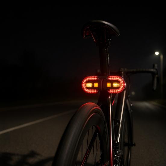 Yousheng Bicycle Turn Tail Light with Remote Control, IPX6 Waterproof 5 Modes Bike Rear Warning Light, Rechargeable Dual LED Split Taillight for Road,