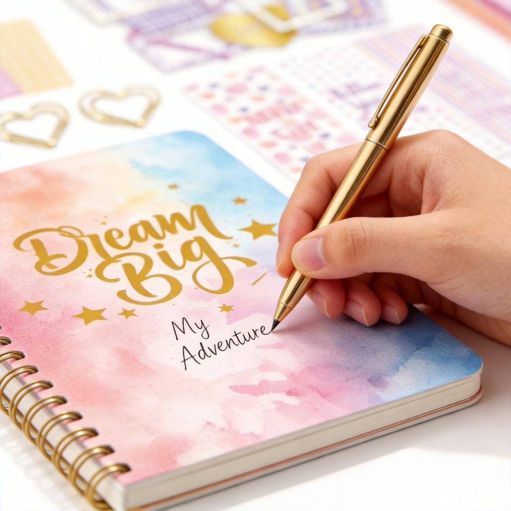 Kids Gold Foil Diary Kit For Children And Up With Scrapbook Supplies Creative Gift
