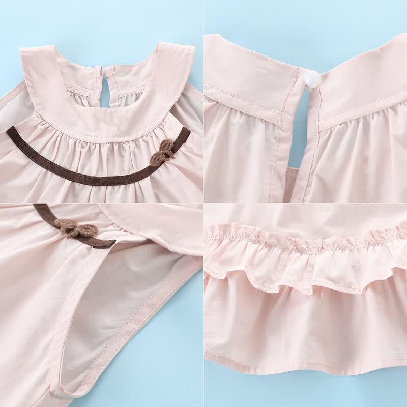 Montagut Girls' Summer Halter Top & Wide-Leg Pants Set