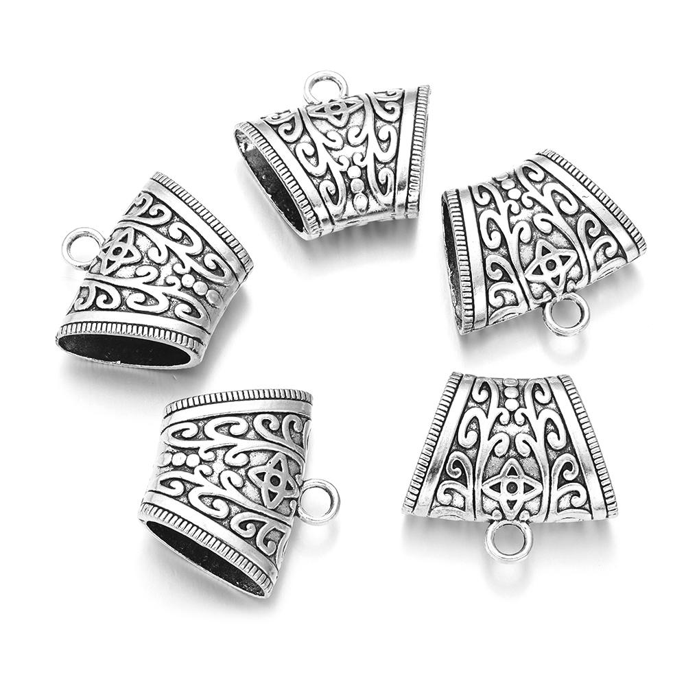 5pcs/lot Antique Silver Color Hollow Pendant Charm For Jewelry Making DIY Necklace Bracelets Bag Clothing Charm Accessories