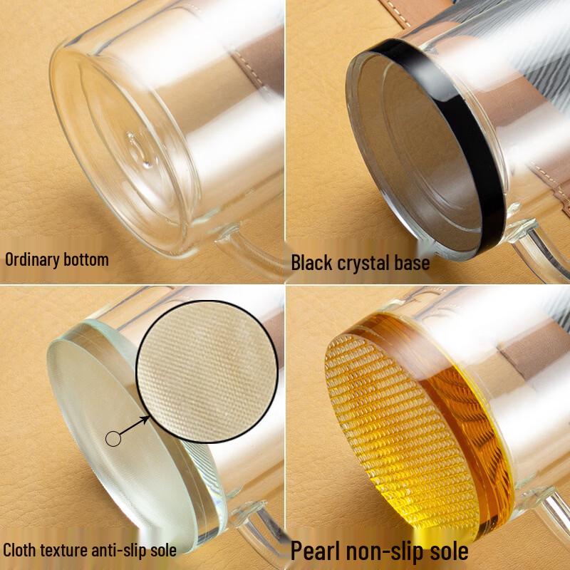 OLOEY Insulated Double-Wall Glass Mug with Handle