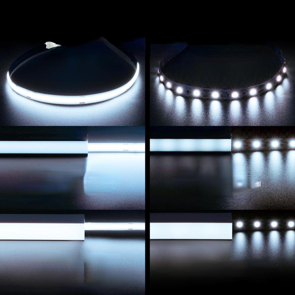 New 16.4ft Flexible Cob Strip Light - Cool White, Natural Light, and Warm for Living Room, Cabinet, Counter - Ideal for Home Dec