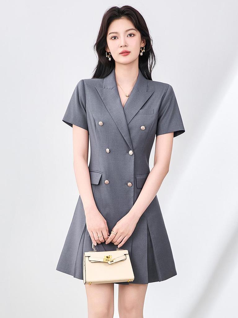 Shenzhen Nanyou Women's Double-Breasted Short Professional OL Suit Dress
