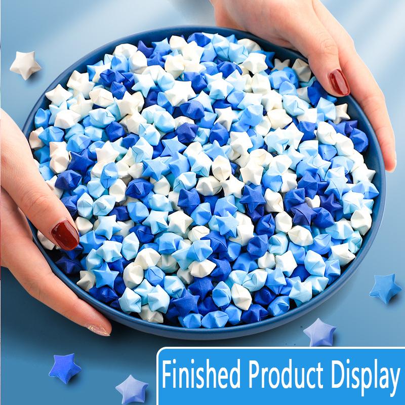 Lucky Star Paper Strips 540 PCS Origami Paper Strips for Making 3D Stars DIY Home Decor Birthday Gift Wedding Wish Filling Jar