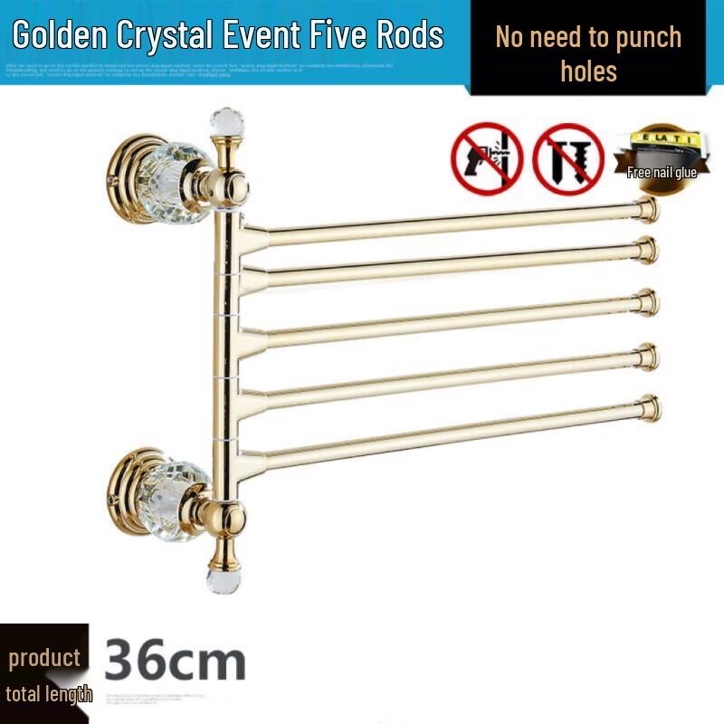 Crystal European Style Adhesive Towel Rack