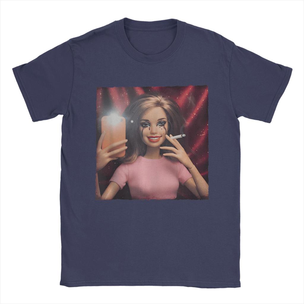 Unisex TShirt Disgusted Doll Face Meme Vintage Pure Cotton Tees Short Sleeve Sarcasm Funny Humor Unhinged Gen Z T Shirt Clothes
