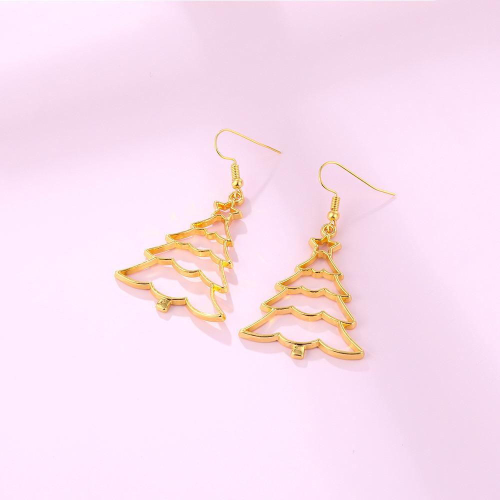 Trendy Alloy Christmas Earrings With Santa And Reindeer Holiday Festive Style
