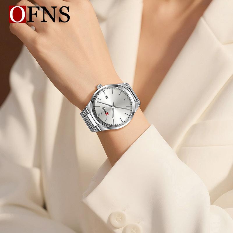 Fashion Mens Womens Watch Outdoor Sports Business Stainless Steel Man Watch Luminous Blue Dial Calendar Quartz Watches for Men+Box