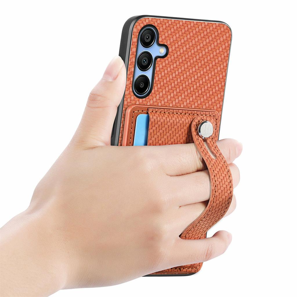 For Samsung Galaxy A16 4G/5G Case Wristband Anti-Drop Leather Back Cover Card Holder