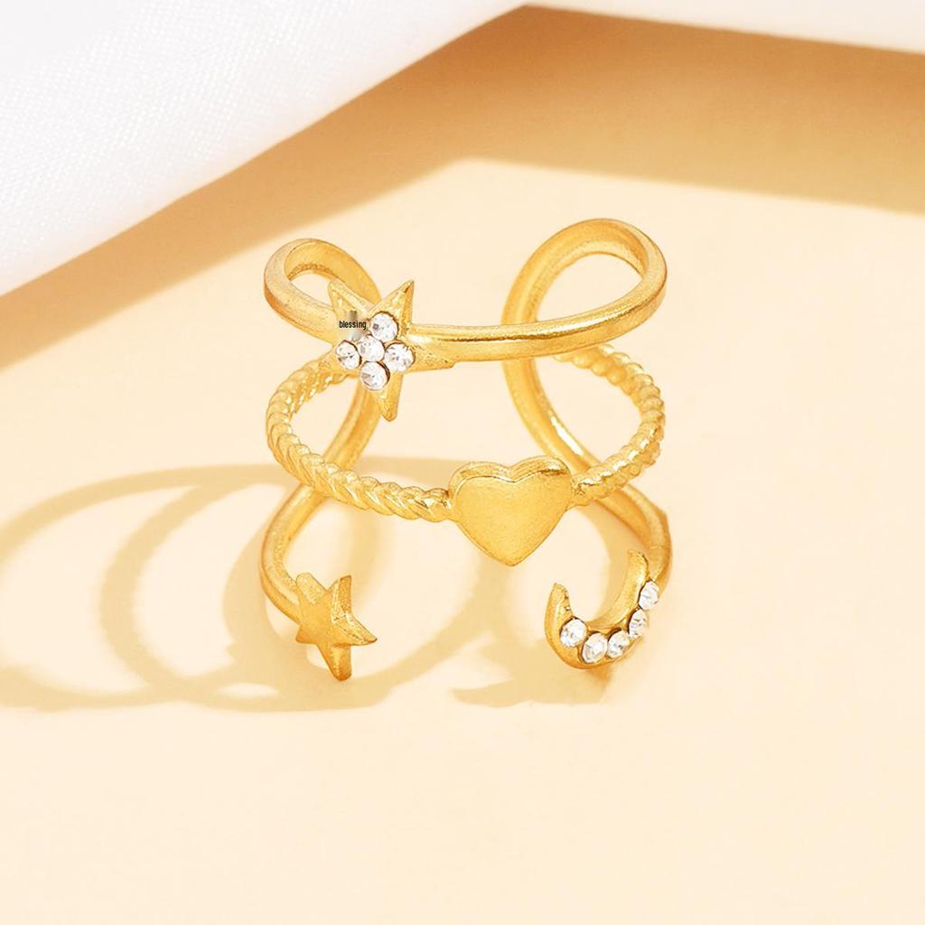 Personalized Stackable Heart, Star & Moon Stainless Steel Ring for Women