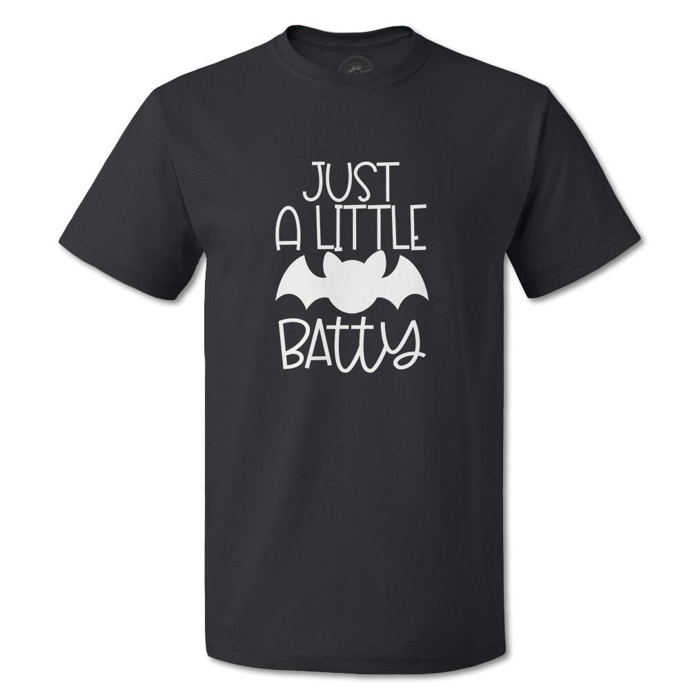 Funny Graphic T Shirts Halloween Just A Little Batty Bat Cotton Nightmare Top XXL