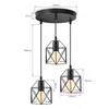 Tm-Ecommerce Vintage Hanging Lamp 3 Light Points E27