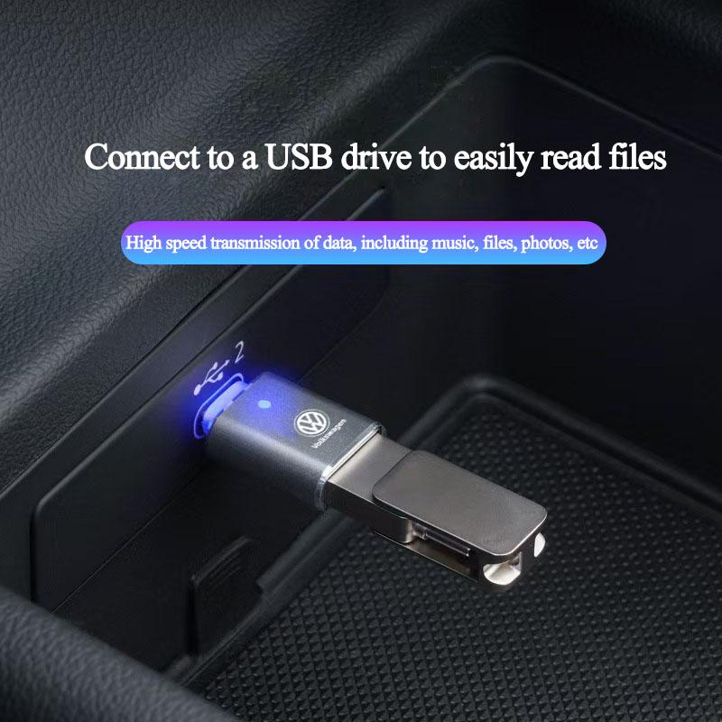 USB To Type-C Adapter LED Light OTG Micro TypeC Female Adapters Connector For Volkswagen VW Golf Amarok T5 Phaeton Teramont ID3