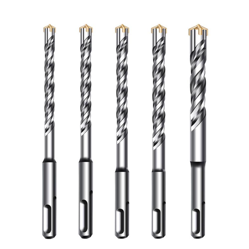 Round Shank Hammer Drill Bits Zinc Zinc Alloy Hammer Accessories Durable Cross Tips  Wall