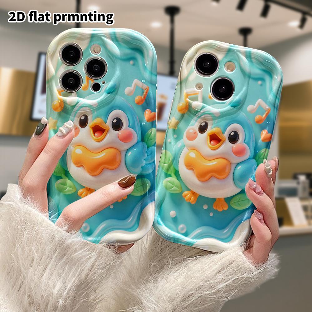 Phone Case: 2D Flat Design Suitable for iPhone 18 17 16 15 14 13 Pro Protective Case, Singing Little Penguin, Perfect Christmas and Halloween Holiday