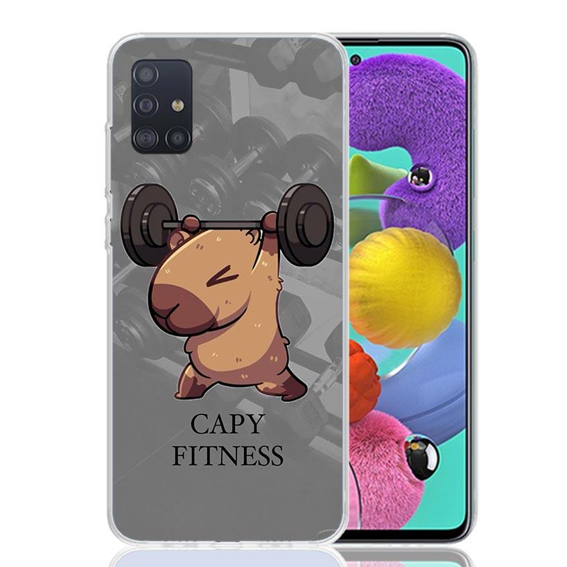 Funny Capybara Cartoon Animal Phone Case for Samsung Galaxy A52 A51 A50S A12 A22 A32 A72 A10S A30S A31 A71 Note 20 Ultra 10 Plus