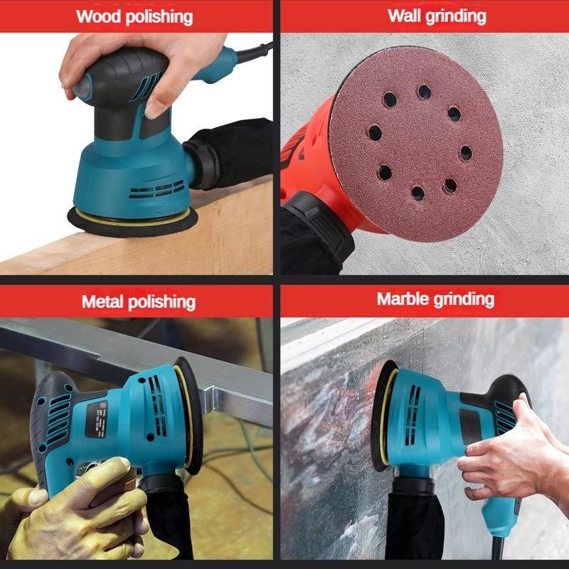 300W Adjustable Speed Electric Sander Wall Putty Polishing Machine Household Woodworking Grinding Power Tool