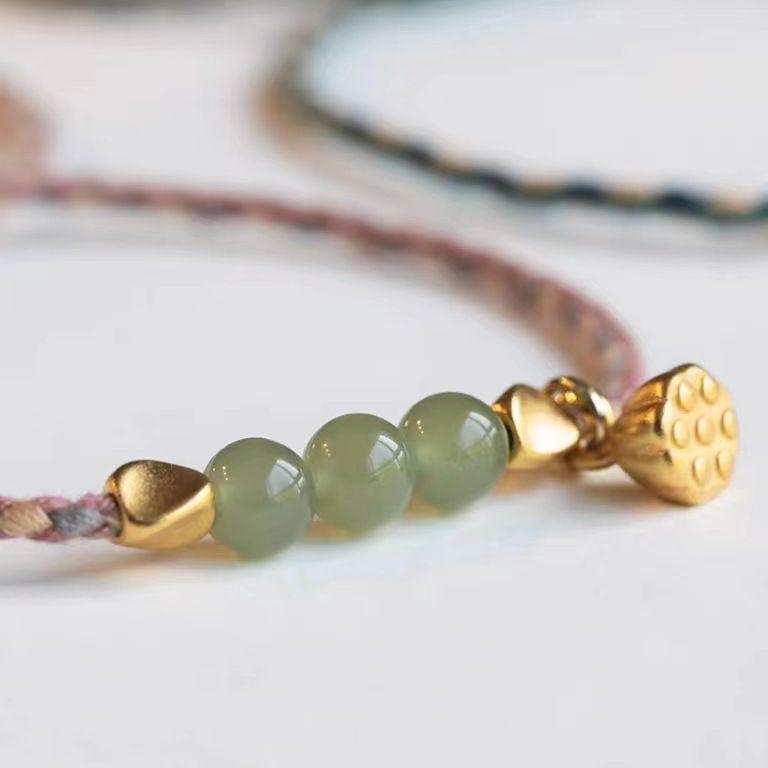 Vietnam Sand Gold Lotus Paar Armbänder - Perlen-Nischen-Design für beste Freunde