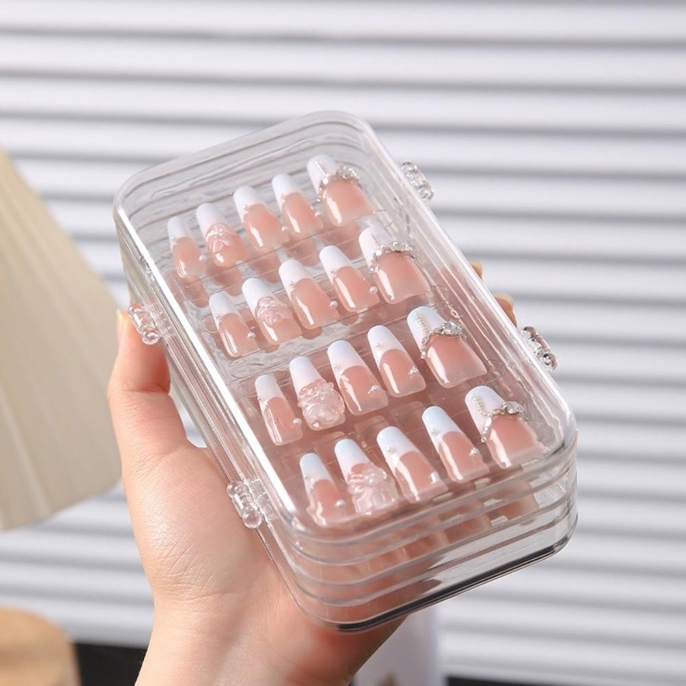 3 Layer Artificial Nail Display Organizer Transparent Nail Tips Display Holder  Travel