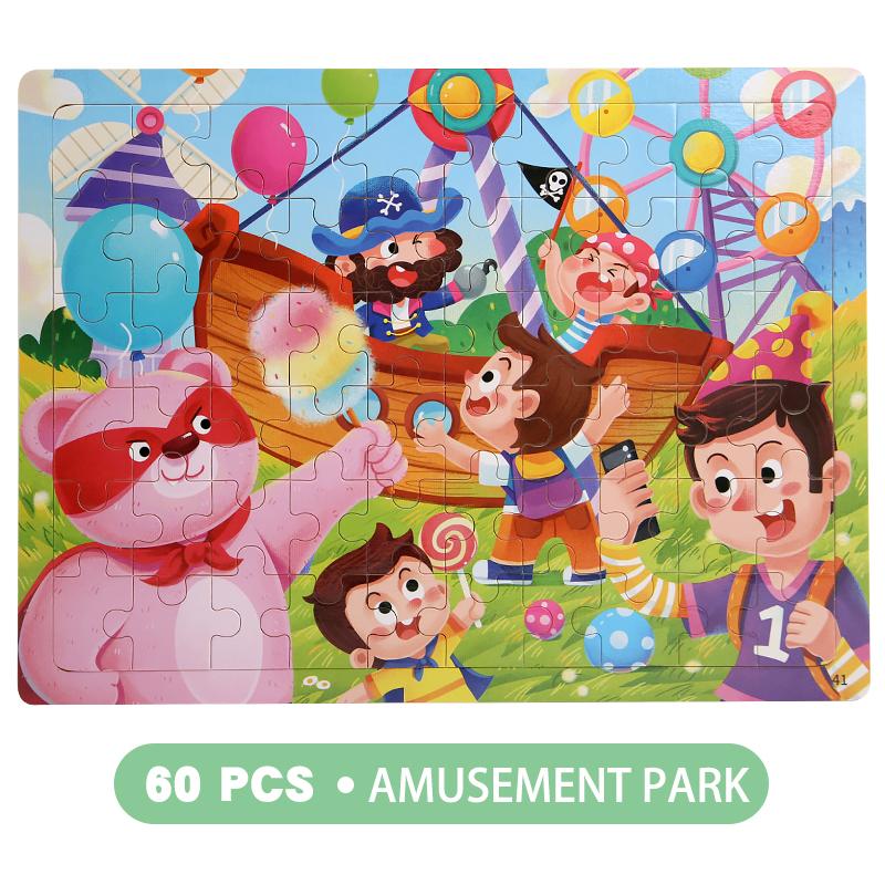 60 Piece Children's Puzzle Anime Cartoon Flat Puzzle Puzzle Puzzle Puzzle Board for Early Childhood Education Puzzle Building Bl