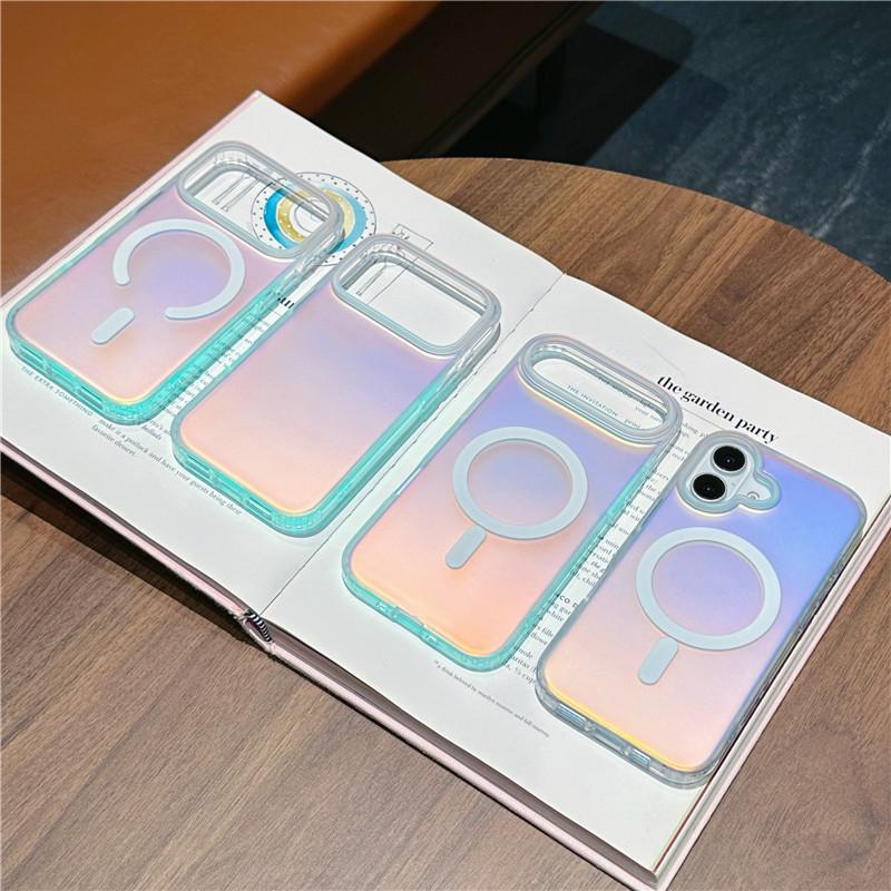 Suitable for iPhone 17 phone case, Apple 17 Promax laser gradient 17Air colorful chameleon magnetic suction case