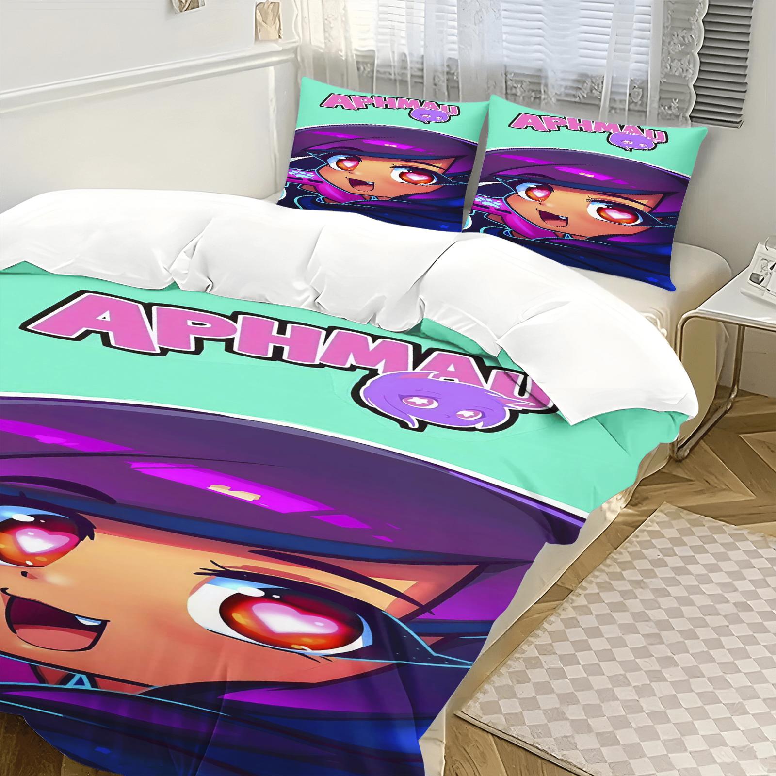 

Cartoon Bedding Set Duvetcover Set Single Double King Size Kawaii Cartoon Aphmau Adult Boys Bedroom Duvet Cover And Pillow Case 135x200cm