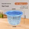 Fangjiajie 1500ml Disposable Round Takeaway Meal Boxes with Blue Lids (300 Sets)