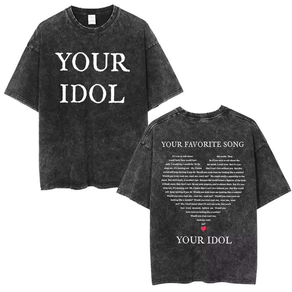Washed Vintage Singer Yungblud IDOLS Album Merch Tshirt Men Women Clothing Fashion Short Sleeve Cotton Casual Oversized T Shirt