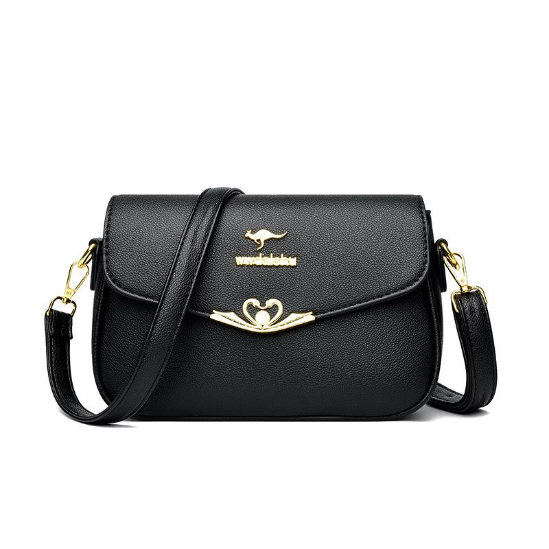 

New shoulder commuter small square bag versatile soft leather fashion messenger women s bag birthday girlfriend gift чёрный