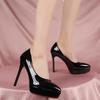 Fashion 2025 Spring Fashion Platform Thin Heels Ladies Pumps Patent Leather Super High Heels Women Pointed Toe Party Shoes Zapatos Mujer