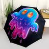 1pc Ghost Neon Automatic Open/Close Umbrella with Windproof, Functional Design, 8-Rib Sturdy Canopy, Durable Ribs,070
