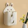 Cartoon Wall Mount Toilet Paper Holder No Drill Storage Box Multi Function Bathroom Tissue Dispenser Home Organizer
