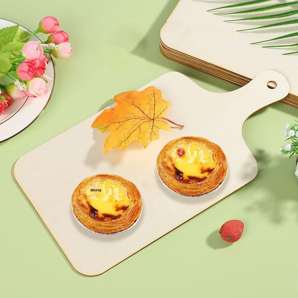 Unfinished Wooden Cutting Board with Handle for DIY Thanksgiving and Christmas Kitchen Crafts