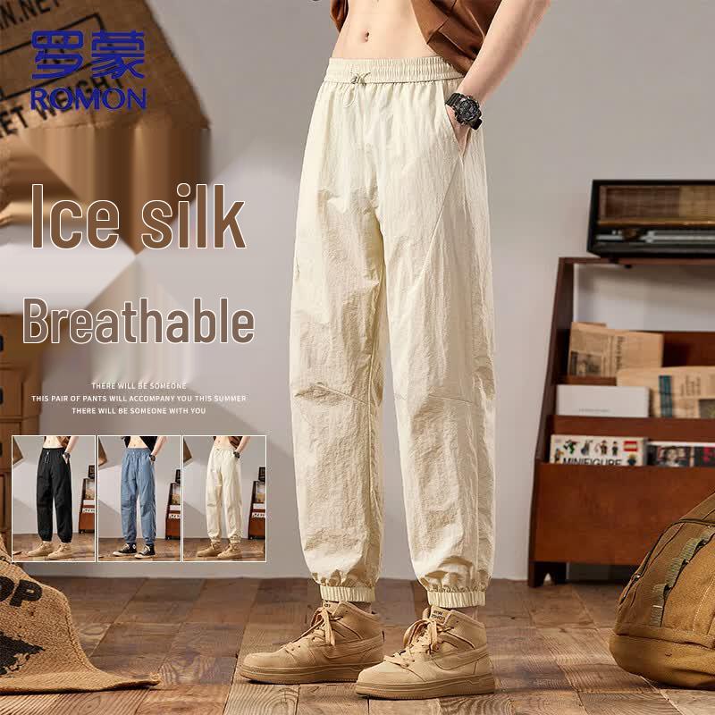 Romon Men s Summer Ice Silk Jogger Pants XL