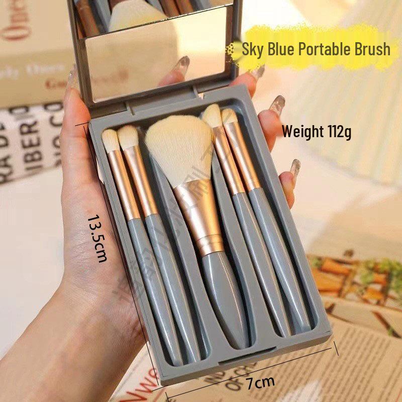 Morandi 5-Piece Eye Makeup Brush Set with Window and Mirror – Soft, Portable & Affordable.