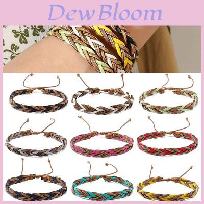 Neuzugang Buntes Handgefertigtes Leder Gewebtes Minimalistisches Literarisches Armband Für Frauen Böhmischer Stil