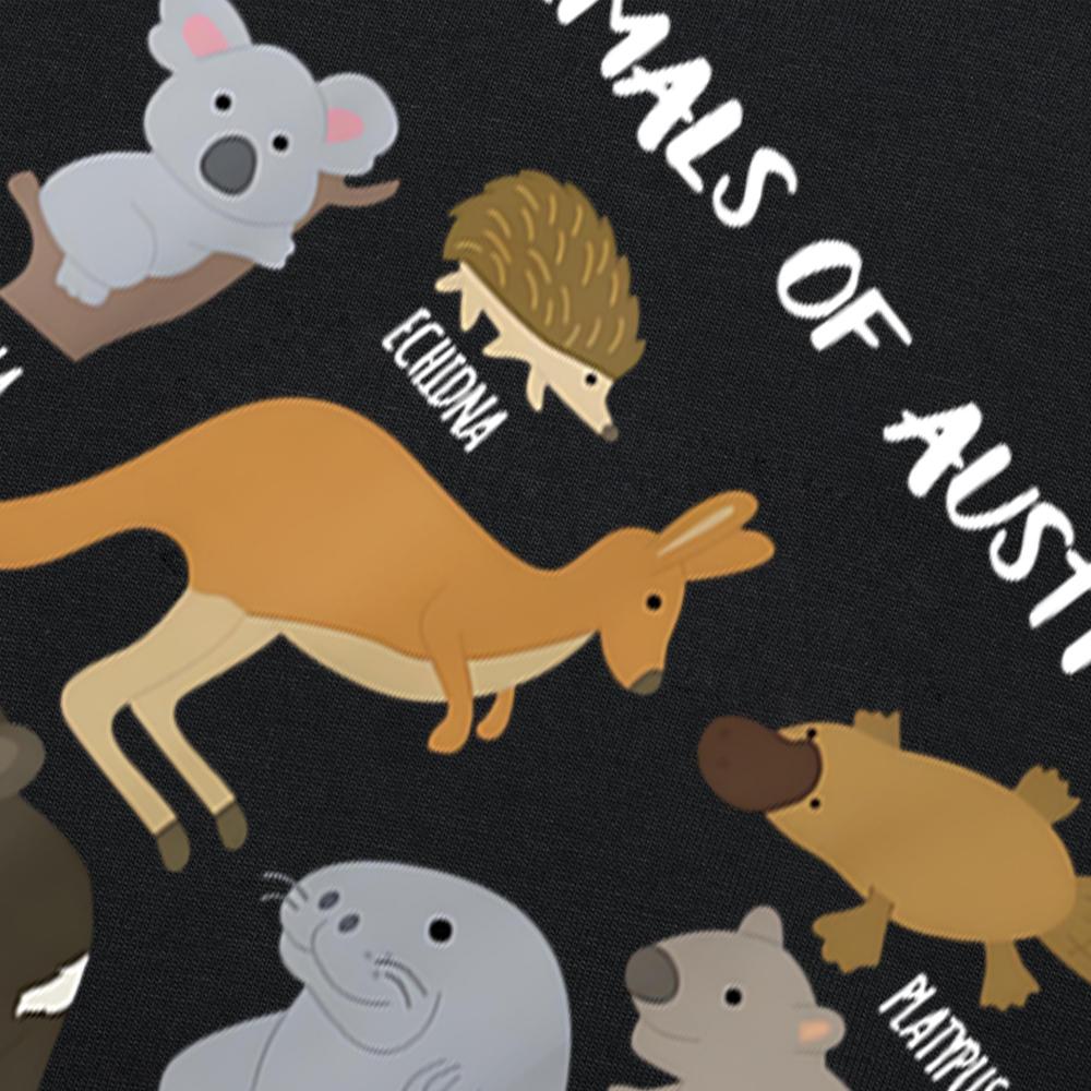 Tiere Australiens Australisches Tier Pädagogisch Herren Damen Mode T-Shirts Baumwolle Kurzarm Übergroßes T-Shirt Tops