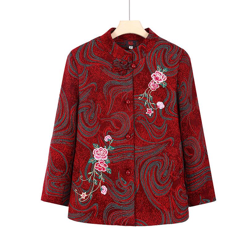 Autumn women s coat year 0 old lady top festive clothes XL (recommended 80-52.5 kg)